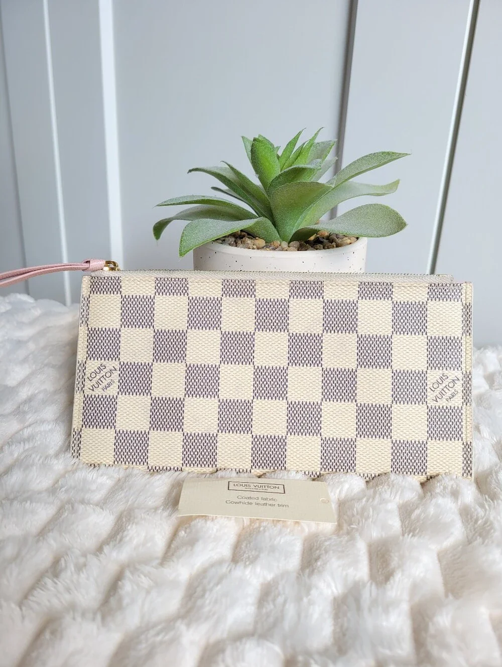 💕Louis Vuitton FELICIE Insert Coin Make Up Purse Wallet Damier Azur